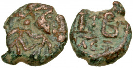 Justin II. 565-578. AE 12 nummi (12.8 mm, 1.72 g, 3 h). Alexandria mint. D N IVSTINVS P P AV, laureate, draped and cuirassed bust of Justin II right /...