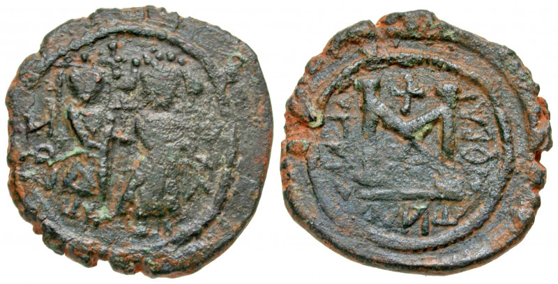 Phocas. 602-610. AE follis (29.1 mm, 12.01 g, 3 h). Barbarous Imitation, possibl...