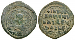 Basil II Bulgaroktonos and Constantine VIII, joint reign. 976-1025. AE follis (37.92 mm, 22.12 g, 6 h). Class A2 Anonymous Type. Constantinople mint. ...