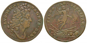 Germany, Bavaria. Nuremberg. Louis XIV. 1643-1715. Copper Jeton (25.97 mm, 4.12 g, 5 h). Nuremberg Royal Jeton. Struck ca. 1674-80. LVDOVICVS · MAGNVS...