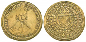 Germany, Bavaria. Nuermberg. Louis XIV. 1643-1715. Brass Jeton (26.06 mm, 1.97 g, 12 h). Nuremberg Royal Jeton. Ca. 1637-1668. Conrad Laufer, Master, ...