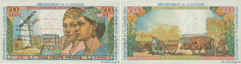 Country : FRENCH ANTILLES 
Face Value : 5 Nouveaux Francs sur 500 Francs Pointe ...