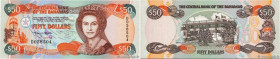 Country : BAHAMAS 
Face Value : 50 Dollars  
Date : (1992) 
Period/Province/Bank : The Central Bank of the Bahamas 
Catalogue reference : P.55a 
Alpha...