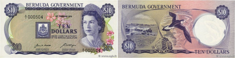 Country : BERMUDA 
Face Value : 10 Dollars Petit numéro 
Date : 06 février 1970 ...