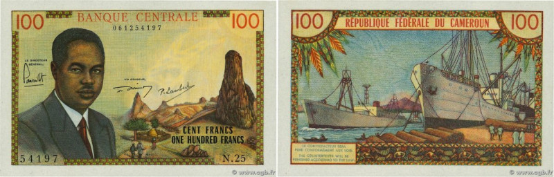 Country : CAMEROON 
Face Value : 100 Francs  
Date : (1962) 
Period/Province/Ban...