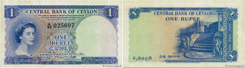 Country : CEYLON 
Face Value : 1 Rupee  
Date : 16 octobre 1954 
Period/Province...