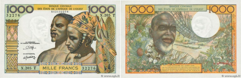 Country : WEST AFRICAN STATES 
Face Value : 1000 Francs  
Date : (1977-1979) 
Pe...