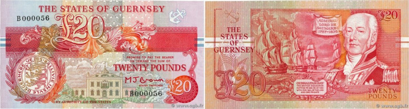 Country : GUERNSEY 
Face Value : 20 Pounds Petit numéro 
Date : (1991-1995) 
Per...