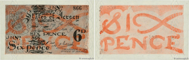 Country : JERSEY 
Face Value : 6 Pence Petit numéro 
Date : (1941-1942) 
Period/...