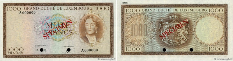 Country : LUXEMBOURG 
Face Value : 1000 Francs Spécimen 
Date : (1982) 
Period/P...