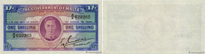 Country : MALTA 
Face Value : 1 Shilling  
Date : (1943) 
Period/Province/Bank :...