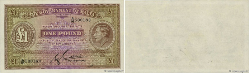 Country : MALTA 
Face Value : 1 Pound  
Date : (1940) 
Period/Province/Bank : Th...