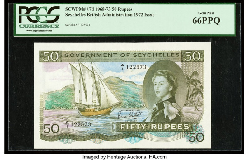 Seychelles Government of Seychelles 50 Rupees 1.1.1972 Pick 17d PCGS Gem New 66P...