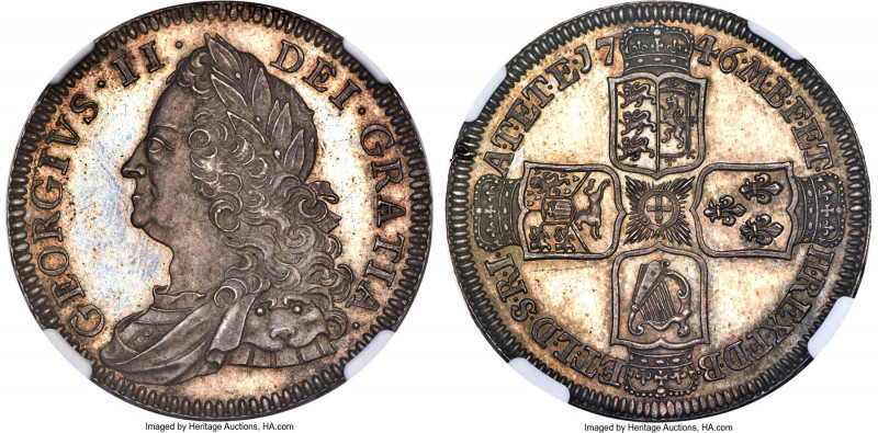 George II Proof 1/2 Crown 1746 PR66 NGC, KM584.2, S-3696, ESC-1691 (R; prev. ESC...