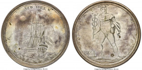 "Voyage of the Adelhaide" silver Medal 1808-Dated XF, 68mm. 38.92gm. Highly unusual and certainly an enigmatic hand-engraved piece, commemorating the ...