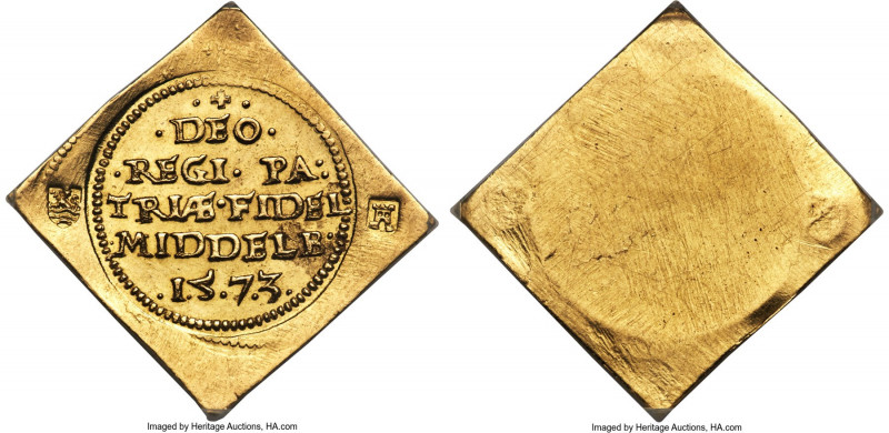 Middelburg. City gold Siege Klippe Kroon 1573-Dated MS64 NGC, Fr-164-1 (this coi...