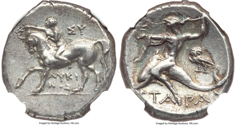 CALABRIA. Tarentum. Ca. 281-240 BC. AR stater or didrachm (20mm, 6.31 gm, 12h). ...