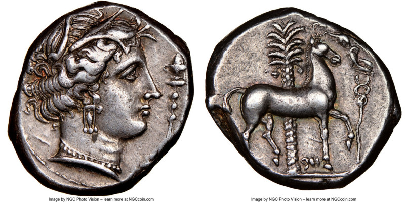 SICULO-PUNIC. Sicily. Ca. 350-315 BC. AR tetradrachm (25mm, 16.93 gm, 7h). NGC C...