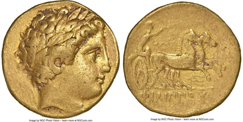 MACEDONIAN KINGDOM. Philip II (359-336 BC). AV stater (19mm, 8.57 gm, 2h). NGC V...