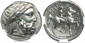 MACEDONIAN KINGDOM. Philip II (359-336 BC). AR tetradrachm (23mm, 14.08 gm, 10h). NGC AU 5/5 - 4/5. Posthumous issue of Amphipolis III, ca. 323/2-316/...
