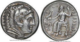 MACEDONIAN KINGDOM. Alexander III the Great (336-323 BC). AR tetradrachm (25mm, 17.24 gm, 9h). NGC Choice AU 5/5 - 4/5. Early posthumous issue of Amph...