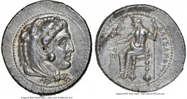 MACEDONIAN KINGDOM. Alexander III the Great (336-323 BC). AR tetradrachm (30mm, 17.21 gm, 2h). NGC Choice AU 5/5 - 3/5. Lifetime issue of Tarsus, ca. ...