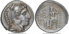 MACEDONIAN KINGDOM. Alexander III the Great (336-323 BC). AR tetradrachm (28mm, 17.22 gm, 1h). NGC Choice AU 5/5 - 3/5, brushed. Early posthumous issu...