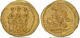 SCYTHIA. Geto-Dacians. Coson (ca. after 54 BC). AV stater (21mm, 8.29 gm, 11h). NGC MS 4/5 - 5/5. Ca. 44-42 BC. Roman consul (L. Junius Brutus) walkin...