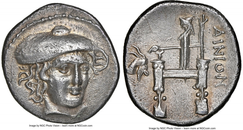 THRACE. Aenus. Ca. 357-341 BC. AR drachm (18mm, 3.70 gm, 1h). NGC AU 5/5 - 3/5, ...