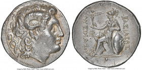 THRACIAN KINGDOM. Lysimachus (305-281 BC). AR tetradrachm (30mm, 16.93 gm, 1h). NGC Choice AU 5/5 - 2/5. Sigeum, 297/6-282/1 BC. Diademed head of deif...