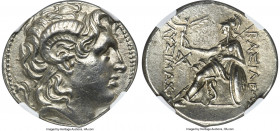 THRACIAN KINGDOM. Lysimachus (305-281 BC). AR tetradrachm (30mm, 17.25 gm, 12h). NGC AU 5/5 - 3/5. Lifetime issue of uncertain mint, ca. 297-281 BC. D...