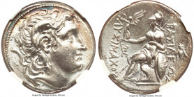 THRACIAN KINGDOM. Lysimachus (305-281 BC). AR tetradrachm (29mm, 16.88 gm, 11h). NGC AU 5/5 - 2/5. Lifetime issue of Amphipolis, 288/7-282/1 BC. Diade...