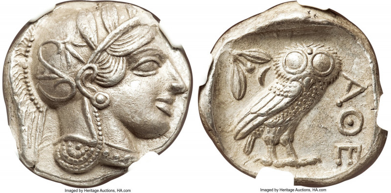 ATTICA. Athens. Ca. 460-440 BC. AR tetradrachm (25mm, 17.16 gm, 1h). NGC Choice ...