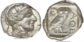 ATTICA. Athens. Ca. 440-404 BC. AR tetradrachm (26mm, 17.21 gm, 1h). NGC Choice MS 5/5 - 5/5. Mid-mass coinage issue. Head of Athena right, wearing ea...