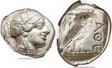 ATTICA. Athens. Ca. 440-404 BC. AR tetradrachm (26mm, 17.20 gm, 8h). NGC MS 5/5 - 4/5. Mid-mass coinage issue. Head of Athena right, wearing earring, ...