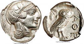ATTICA. Athens. Ca. 440-404 BC. AR tetradrachm (25mm, 17.20 gm, 9h). NGC MS 5/5 - 4/5. Mid-mass coinage issue. Head of Athena right, wearing earring, ...