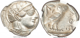ATTICA. Athens. Ca. 440-404 BC. AR tetradrachm (25mm, 17.22 gm, 4h). NGC MS 5/5 - 4/5, die shift. Mid-mass coinage issue. Head of Athena right, wearin...