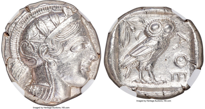 ATTICA. Athens. Ca. 440-404 BC. AR tetradrachm (25mm, 17.17 gm, 9h). NGC Choice ...