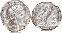 ATTICA. Athens. Ca. 440-404 BC. AR tetradrachm (25mm, 17.17 gm, 9h). NGC Choice AU 5/5 - 4/5, Full Crest. Mid-mass coinage issue. Head of Athena right...