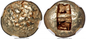 IONIA. Uncertain mint. Ca. 650-600 BC. EL third-stater or trite (12mm, 4.66 gm). NGC Choice AU 5/5 - 4/5. Lydo-Milesian standard. Convex surface with ...