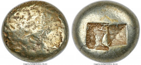IONIA. Uncertain mint. Ca. 650-600 BC. EL third-stater or trite (12mm, 4.54 gm). NGC Choice XF 5/5 - 4/5, light scuff. Lydo-Milesian standard. Blank c...
