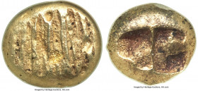 IONIA. Uncertain mint. Ca. 650-600 BC. EL sixth-stater or hecte (9mm, 2.40 gm). NGC AU 5/5 - 3/5. Lydo-Milesian standard. Field of striated lines, res...