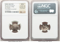 IONIA. Miletus. Ca. 4th-3rd centuries BC. AR drachm (17mm, 3.58 gm, 12h). NGC MS S 5/5 - 4/5, Fine Style. Antiandrus, magistrate. Laureate head of Apo...