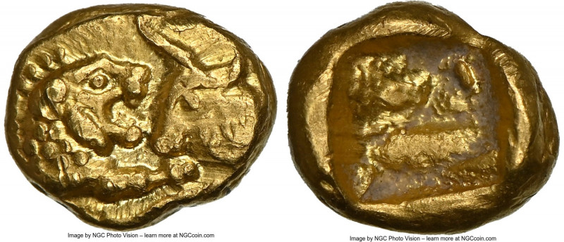 LYDIAN KINGDOM. Croesus (ca. 561-546 BC). AV 1/12 stater or hemihecte (7mm, 0.66...