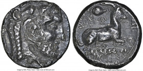 CYPRUS. Salamis. Evagoras I (ca. 411-374/3 BC). AR stater or didrachm (21mm, 9.63 gm, 5h). NGC Choice XF 5/5 - 2/5, smoothing. E u va ko ro (Cypriot o...