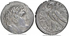 PHOENICIA. Tyre. Ca. 126/5 BC-AD 65/6. AR shekel (29mm, 14.15 gm, 1h). NGC Choice XF 4/5 - 3/5. Dated Civic Year 55 (72/1 BC). Laureate head of Melqar...