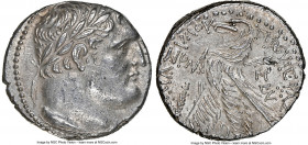 PHOENICIA. Tyre. Ca. 126/5 BC-AD 65/6. AR shekel (26mm, 14.35 gm, 1h). NGC Choice AU 4/5 - 4/5. Dated Civic Year 130 (AD 4/5). Laureate head of Melqar...