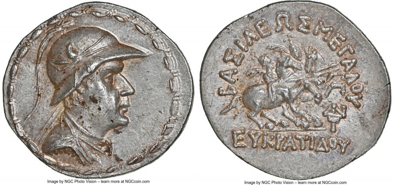 BACTRIAN KINGDOM. Eucratides I the Great (ca. 170-145 BC). AR tetradrachm (34mm,...