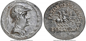 BACTRIAN KINGDOM. Eucratides I the Great (ca. 170-145 BC). AR tetradrachm (33mm, 16.97 gm, 11h). NGC MS 5/5 - 3/5. Draped and cuirassed bust of Eucrat...