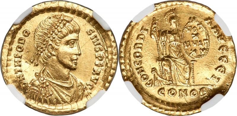 Theodosius I, Eastern Roman Empire (AD 379-395). AV solidus (20mm, 4.46 gm, 12h)...